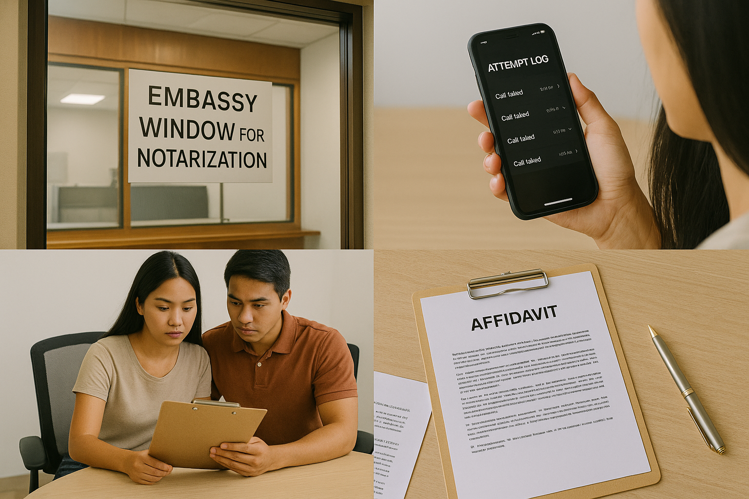 Couple considering embassy notarization affidavits and guardianship papers