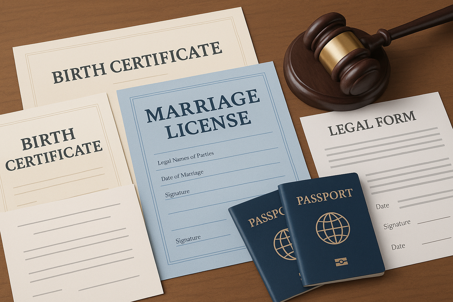 Assorted legal documents and IDs required for special civil wedding cases in the Philippines.