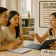 Couple asking civil wedding questions at an LCR help desk