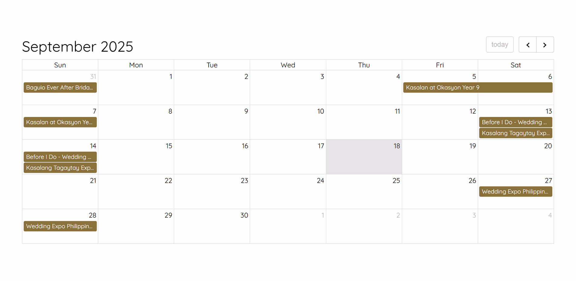 Philippine Bridal Fairs & Wedding Expo Calendar of Events